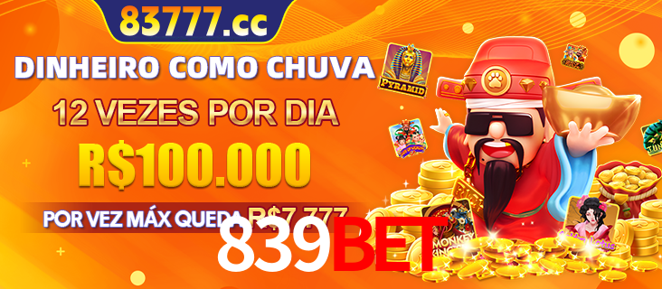 Banner do programa de recompensas Recomende para amigos do 839BET, detalhando os bônus por convidar amigos, com prêmios que chegam a R$288.888.