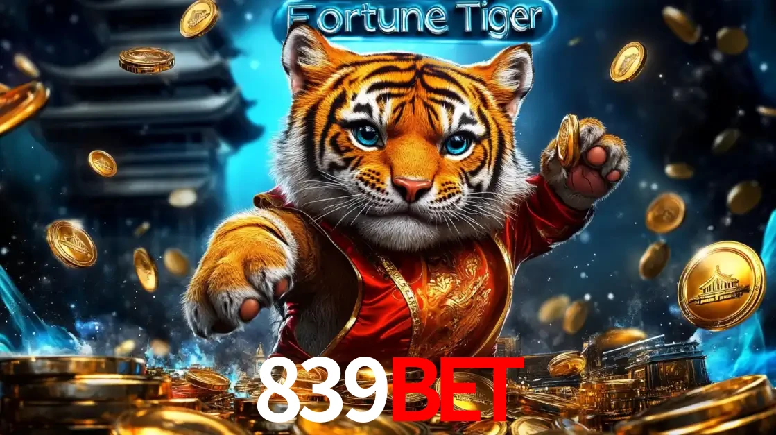 Imagem promocional do jogo de slot Fortune Tiger, com um tigre majestoso em traje tradicional cercado por uma fortuna em moedas de ouro, disponível agora no cassino 839BET.